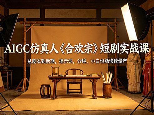 AIGC仿真人《合欢宗》短剧实战课：从剧本到后期，提示词，分镜，小白也能快速量产