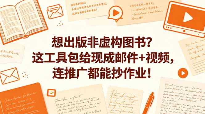 想出版非虚构图书？这工具包给现成邮件+视频，连推广都能抄作业！【原创双语字幕】