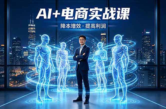 AI+电商实战课，1人+N个AI 智能体，把SOP变AI员工，实现降本增效提高利润